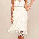 Lulus Lulu’s Beloved Bloom Ivory Midi Dress M Lace Cutouts Wedding Engagement Bridal Photo 2