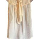 Who What Wear Who Wore What NWT Cream Semi Sheer Back Tie Blouse Sz L Photo 1