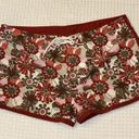 Rip Curl  Board Shorts Funky Retro Floral Size 9 Rust Red Pink Green Ivory Photo 4