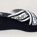 Calvin Klein  Jeans Resort Wedge Sandals White Black Size 10 M Photo 2