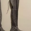 Attention Over the Knee Suede Block Heel Boots in Gray- Size 9 Photo 2