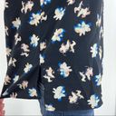 Cooper and Ella  MEDIUM Black Floral Chiffon Short Sleeve Top Shirt Blouse Photo 5