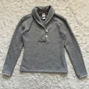 The North Face TNF Sweater 2 Button Shawl Collar Long Sleeve Pullover Gray S Photo 2