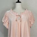 Free People  Terese Velvet Pink Tint Short Sleeves Top, Sz Medium Photo 2