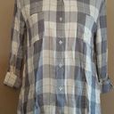 Blu Pepper NEW  Gray Plaid Button Down Open-Back Roll-Tab Sleeves ModCloth Top S Photo 0