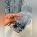 ZARA  Oversized Denim Jacket with embroidered Roses and Studs. Size Small Photo 5