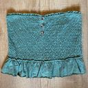 We The Free  Size medium green smocked cropped tube top summer Photo 0