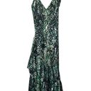 Alice + Olivia 🆕  Emerald Green Shanel Animal Print Maxi Dress Sz 4 Photo 0