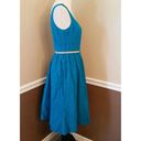 Donna Morgan NEW  ModCloth Teal Turquoise Eyelet Fit & Flare Belted Tea Dress 6 Photo 3