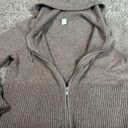 Gilly Hicks  Sweater Knit Zip-UP Hoodie Crop Light Brown Stretchy Soft Womens XXL Photo 7