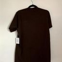 NWT Sporty & Rich Brown Serif Logo Embroidered Tee T Shirt Photo 2