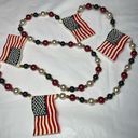 Vintage Mardi Gras American Flag Bead Red Photo 1