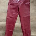 ZARA Red Faux Leather Pants Photo 0