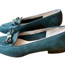 Salvatore Ferragamo Vintage  Suede Slip On Loafers - Green/Gold, 7US Photo 9