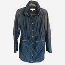 New York & Co. Navy Blue Denim Trench Coat Photo 2