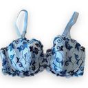 Soma Balconet Bra Size 36DD Blue Dark Blue Embroidery Underwire Feminine Spring Photo 0