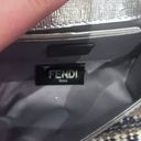 Fendi Mini Rush Bicolor Vitello Mirror Calfskin Chain Clutch Argento/Champagne Photo 14