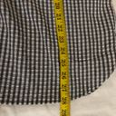 Joan Rivers Black white gingham button up down long sleeve oversize shirt blouse priest neckline cuffed sleeves Measurement in pics, excellent condition Photo 4