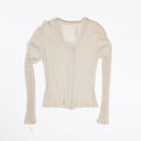 Chloé Chloe Cashmere Silk Ribbed Knit Stretch Button Front Cardigan Sweater Ivory S Photo 3