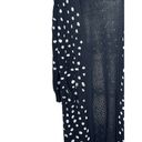 Umgee  Women's Sweaters Polka Dot Duster Open Knit Sweater Pocket Black Small Photo 2