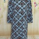 Vintage Blue  and Brown Checkered Pattern Dress Photo 0