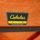 Cabela's  Orange Short Sleeve V-Neck 1/4 Snap Cuffed Sleeve Lightweight T-Shirt L Photo 5