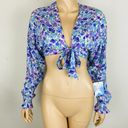 Majorelle  Revolve Colorful Floral Plunge Neckline Tie Bust Women's XS Top New Photo 2