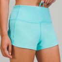 Lululemon  Speed Up High Rise Shorts Electric Turquoise Athletic Short 14 NWT Photo 1