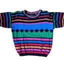 Carole Little  Knitwear Bright Short Sleeve Sweater Size Medium Photo 3