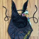 Ed Hardy Vintage Y2K Rare Black Dragon Cross Rhinestone Edgy One Piece Swimsuit Photo 6