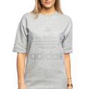 Adidas  Logo Printed Grey Short Sleeve Mini Dress Photo 0