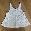 Nabee  Crochet Lace White Retro Crop Tank Top Size small Photo 3