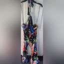 Natori Josie by  NWT Black Leaf Halter Jumpsuit size 16 floral colorful women’s Photo 3