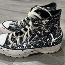 Converse  Run Star Women 6 Platform High Top Paint Splatter Black Canvas Photo 0