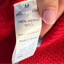 a.n.a  OCTOBER Women’s Red 100% Merino Wool Chunky Knit Cut Out Turtleneck Sweater Photo 3