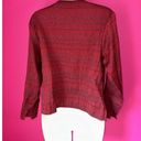 Coldwater Creek  Women’s Petite Small Textured Stripe Red Button Down Top Nwt Photo 4