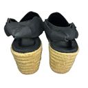 Ralph Lauren Helma Espadrille Slingback Wedge Sandals Black Size 9.5 Photo 4