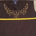 Karen Scott Black Scooped Embellished Sleeveless Top Photo 5