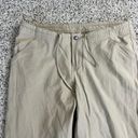 prAna Vintage  Womens Cropped Pants Medium Lower Leg Pocket Tan Wide Leg Photo 3