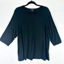 J.Jill  Wearever Collection 3/4 Sleeve Scoop Neck Tee Size 2X Black Photo 0