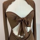 House Of CB  Natalia Chocolate Power Mesh Front Tie Midi Dress Size M Photo 10