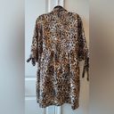 Roommates Shirt Womens 2X Plus Leopard Print Button Up Cotton Woven Long Sleeve Tan Photo 5