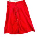 Free People  Love Fool Top Skirt Set Womens Size 10 Red Corduroy Printed Feminine Photo 7