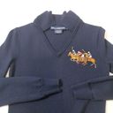 Ralph Lauren Sports Pony Crest Embroidery Blue Knit Shirt Dress Long Sleeves Size M Photo 7