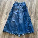 Y2k vintage 2000s long denim maxi skirt pleated front 0 XS 24 waist Blue Photo 3