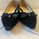 36.5 Sarah Flint Sequel Lana Black Suede Pointed Toe Bow Slip On Flats  US 6.5 Photo 6