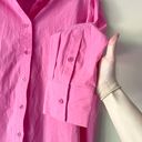 ZARA Poplin Barbie Pink Button Up Collared Long Sleeve Shirt Photo 2