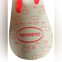 Havaianas New  Flip Flops Women's Allegra Print Ice Blue and Coral Cherry sz 6 Photo 3