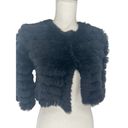 BCBGMAXAZRIA  100% Rabbit Fur Sophiana Jacket in Black Photo 7