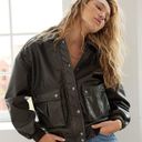 American Eagle Leather Bomber Jacket Photo 0